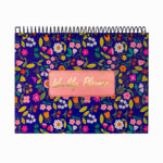 دفتر پلنر هفتگی ایمان طرح گل سرمه ای