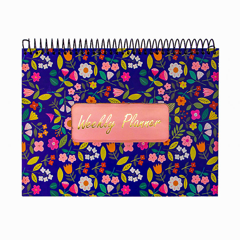 1-3alef دفتر پلنر هفتگی ایمان طرح گل سرمه ای - Image 1