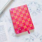 دفتر یادداشت کلاسیک سایز A6 طرح گل قرمز