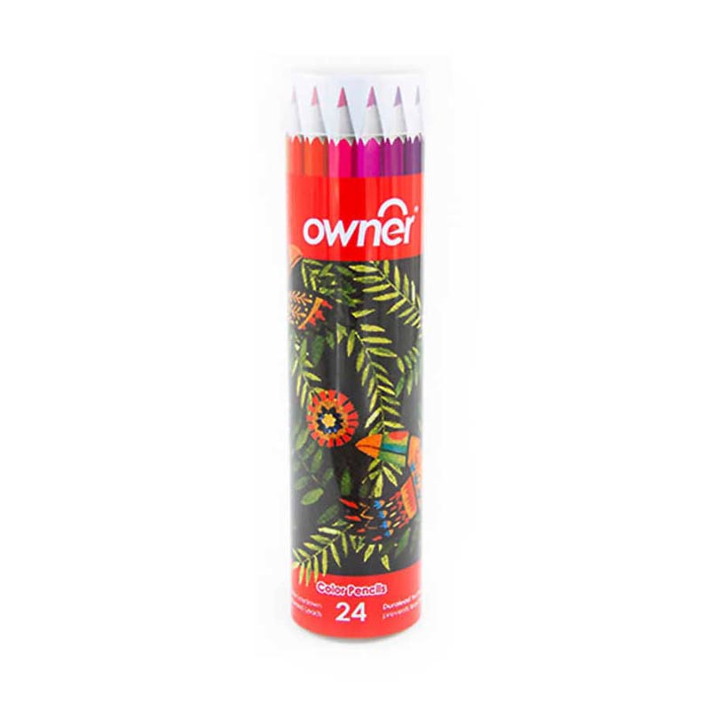 owner4.jpgnjpl25 مداد رنگی 24 رنگ owner استوانه ای کد 141824 - Image 1