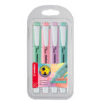 ماژیک هایلایتر پاستلی ۴ رنگ استابیلو مدل  Swing Cool