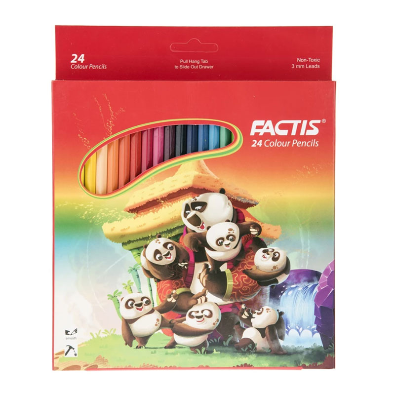 jnkjn مداد رنگی 24 رنگ فکتیس جعبه مقوایی - Image 1