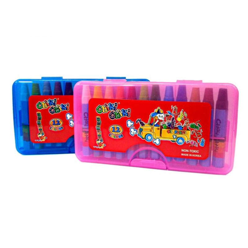 werr20 مداد شمعی (پاستل روغنی) 12 رنگ چیکی چیکی - Image 1