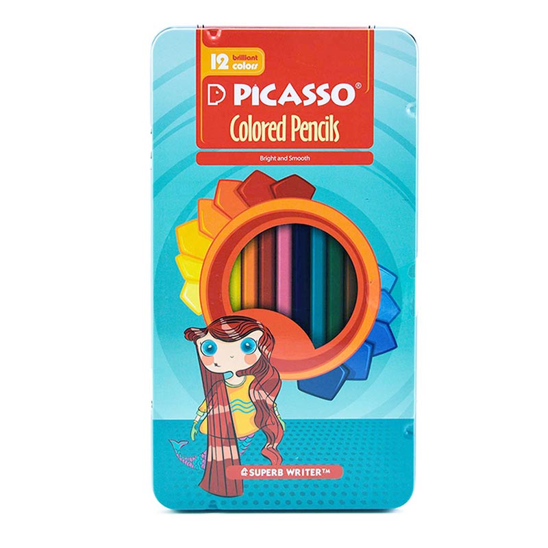 مداد رنگی 12 رنگ فلزی پیکاسو