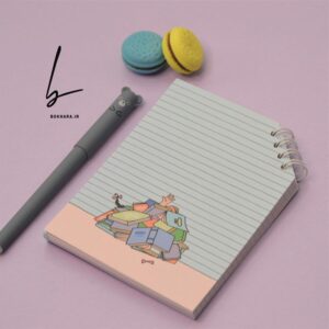 دفترچه فانتزی A6 اسمارتیز فنر از گوشه طرح کتاب