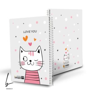 دفتر 100 برگ ایمان سری حیوانات طرح گربه کیوت