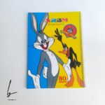 دفتر خط دار 80 برگ جلد اکلیلی طرح لونی تونز