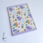 دفتر مجلد 60 برگ ایمان طرح فیل بنفش