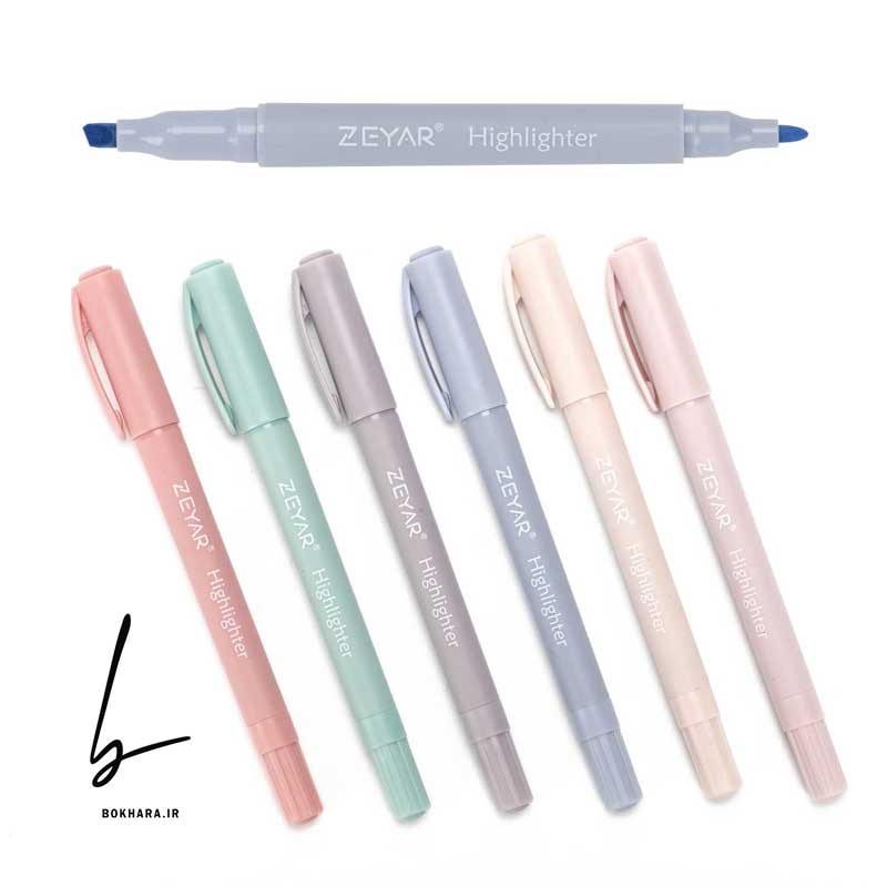 618Nwza1WyL ماژیک هایلایتر دو سر ZEYAR سری قلمی