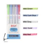 ماژیک هایلایتر دو سر shiyiwen مجموعه 5 عددی سری سرد - Image 4