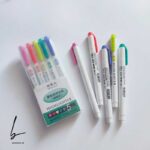 ماژیک هایلایتر دو سر shiyiwen مجموعه 5 عددی سری بهاری - Image 4