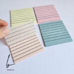 استیک نوت شفاف رنگی خط دار کاغذ یادداشت چسب دار