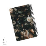 سررسید اروپایی 1404 دات نوت طرح گلگلی زمینه مشکی