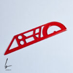 خط کش 20 سانتی شابلون دار با نقاله شیشه ای