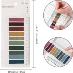ست 10 رنگ ایندکس استیک نوتی خط‌ کش دار سری Color Note