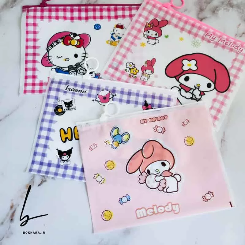 پوشه زیپ دار کوچک سایز A5 طرح کرومی و ملودی