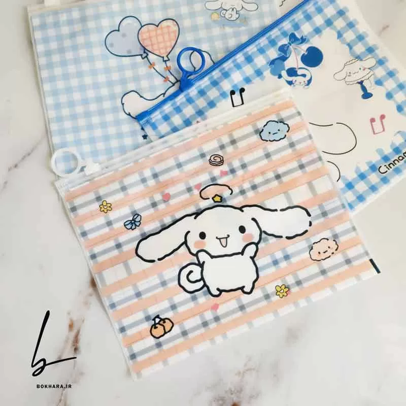 پوشه زیپ دار کوچک سایز A5 طرح سینامورول