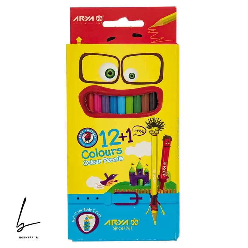 مداد رنگی 12 + 1 رنگ آریا مدل 3016