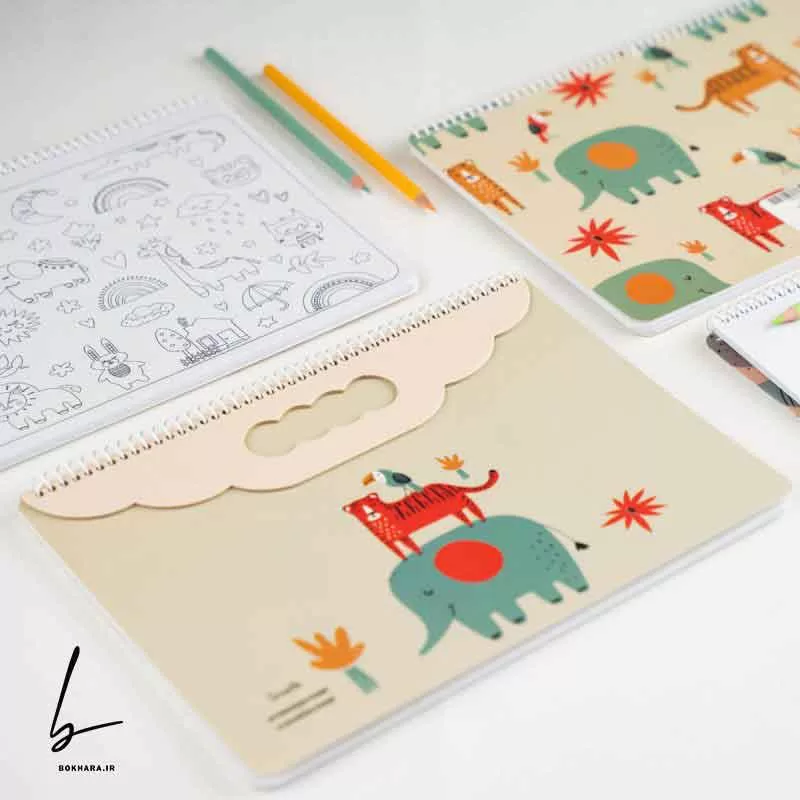 دفتر نقاشی 50 برگ سایز A4 مدل happy animal