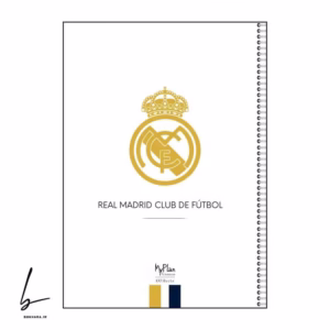 دفتر مشق طرح رئال مادرید مدل حاشیه رنگی کد R402