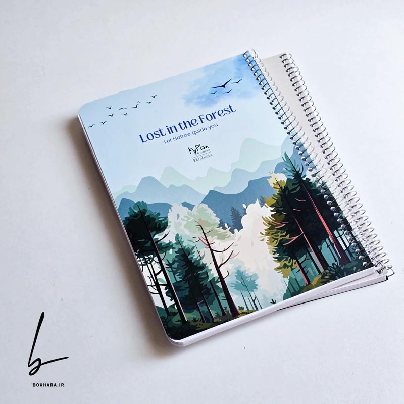 دفتر مشق 100 برگ طرح Forest مدل صفحات شماره دار